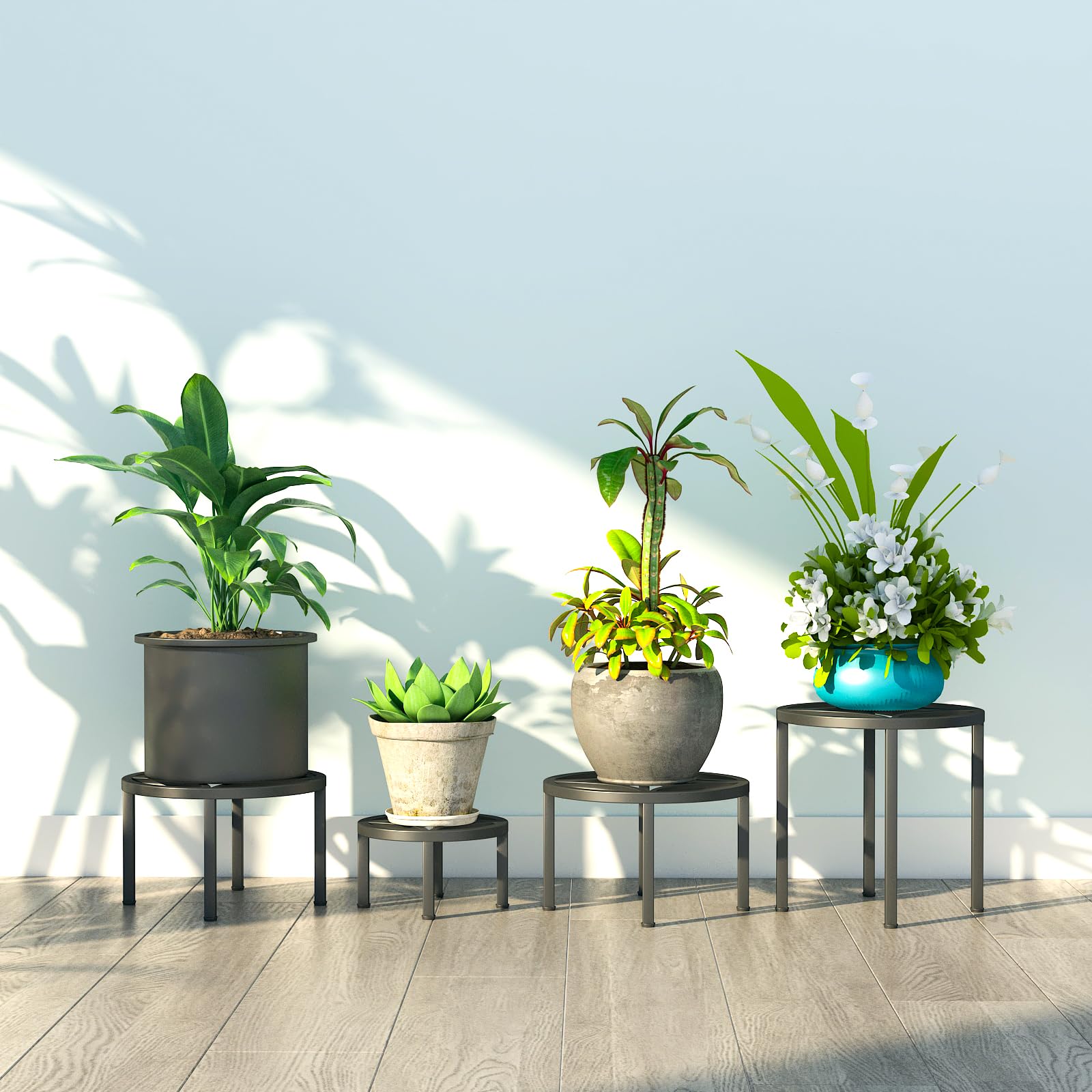 Amazon.com: Zhongma Set of 4 Metal Plant Stand for Heavy Potted